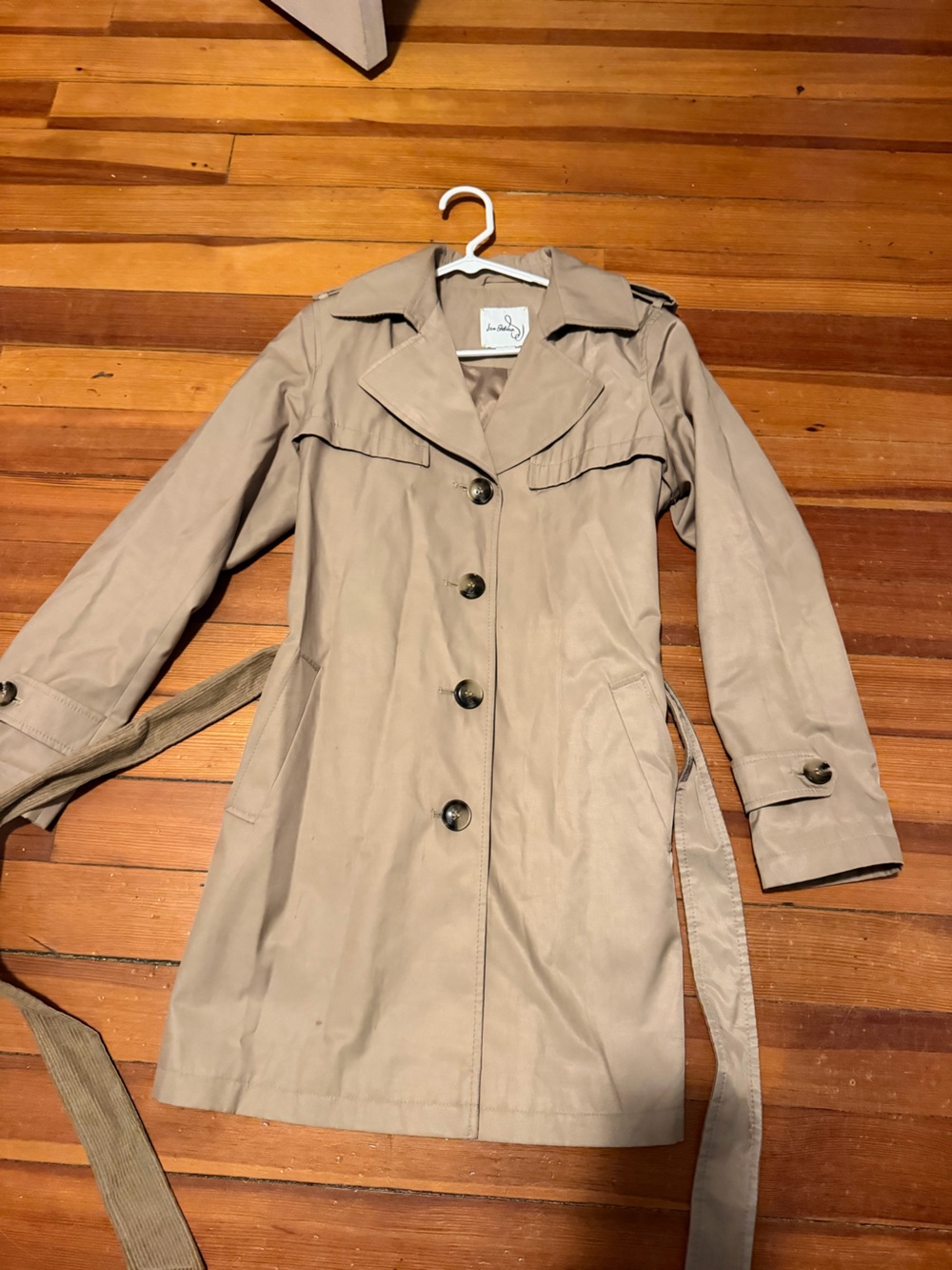 Sam Edelman Beige Trench Coat with Waist Tie